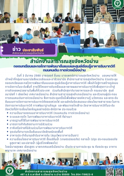 ถอดบทเรียนและกลไกการพัฒนาต้นแบบและศูนย์เรียนรู้อาหารริมบาทวิถี
