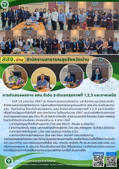 การนำเสนอผลงาน อสม.ดีเด่น ระดับเขตสุขภาพที่ 1,2,3 และภาคเหนือ