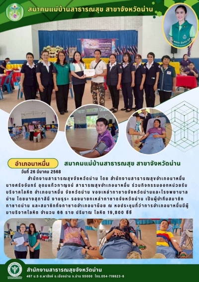 ข่าวสมาคมแม่บ้านสาธารณสุขจังหวัดน่าน 26 มีนาคม 2568